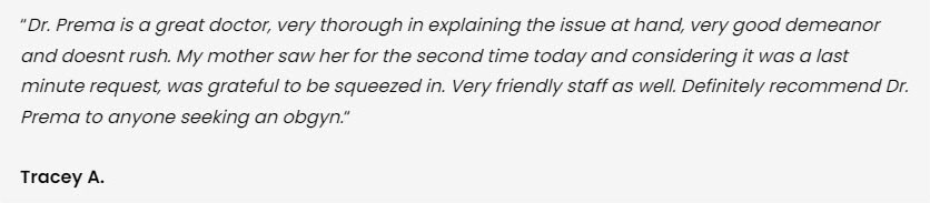 Testimonials of The OB-Gyn & Incontinence Center in Arcadia, CA Testimonials of The OB-Gyn & Incontinence Center in Arcadia, CA