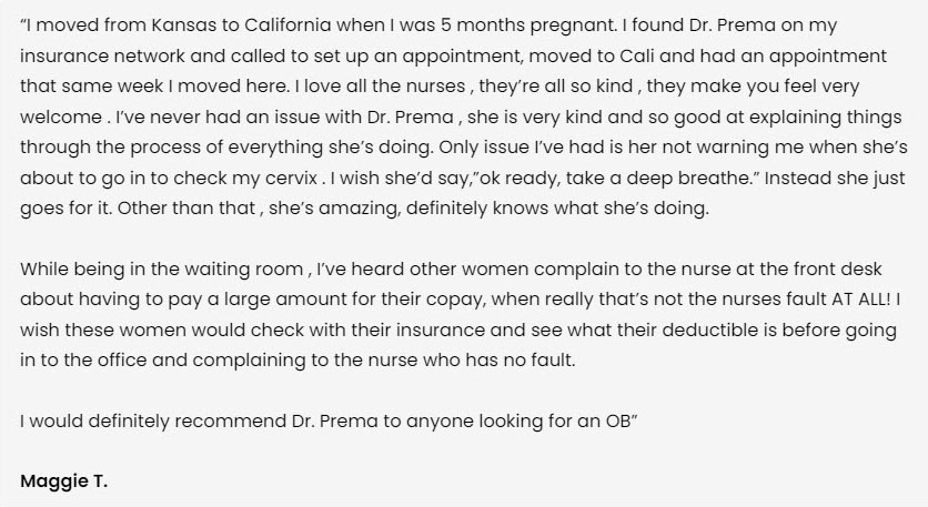 Testimonials of The OB-Gyn & Incontinence Center in Arcadia, CA