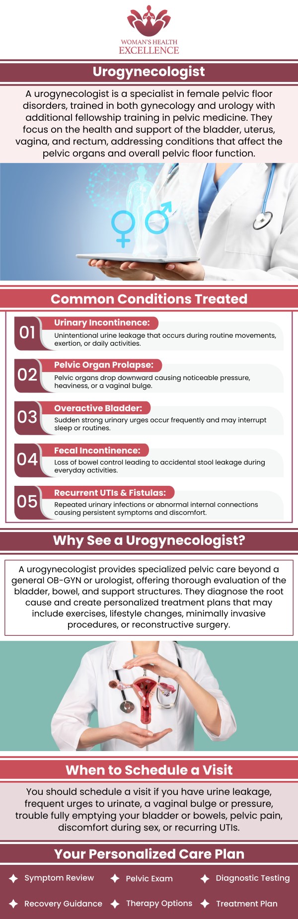 Urogynecologists treat women and specialize in urine incontinence, prolapse, and pelvic floor diseases. From evaluation and diagnosis to treatment and management, they handle it all. A urogynecologist provides specialized care and treatment options to patients to improve their quality of life. If you experience symptoms such as urine leakage or pelvic pain, seek treatment with Dr. Prema Kothandaraman, MD, and her experienced medical staff at The OB-Gyn & Incontinence Center. For more information, contact us or schedule an appointment online. We are conveniently located at 1505 Wilson Terrace #320, Glendale, CA 91206. Urogynecologists treat women and specialize in urine incontinence, prolapse, and pelvic floor diseases. From evaluation and diagnosis to treatment and management, they handle it all. A urogynecologist provides specialized care and treatment options to patients to improve their quality of life. If you experience symptoms such as urine leakage or pelvic pain, seek treatment with Dr. Prema Kothandaraman, MD, and her experienced medical staff at The OB-Gyn & Incontinence Center. For more information, contact us or schedule an appointment online. We are conveniently located at 1505 Wilson Terrace #320, Glendale, CA 91206.