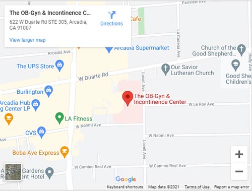 Get Directions From Your Location to The OB-Gyn & Incontinence Center in Arcadia, CA Get Directions From Your Location to The OB-Gyn & Incontinence Center in Arcadia, CA